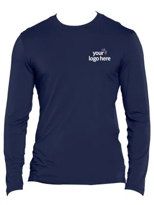 Long Sleeve Underscrub Round Neck T-Shirt Navy Blue